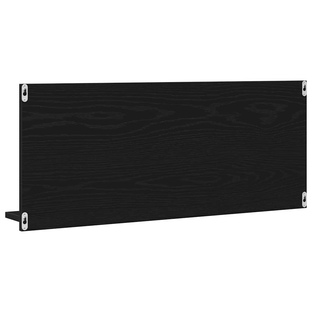 vidaXL Półka z lustrem z półką Z lustrem Czarny Dąb 90 x 10,5 x 37 cm