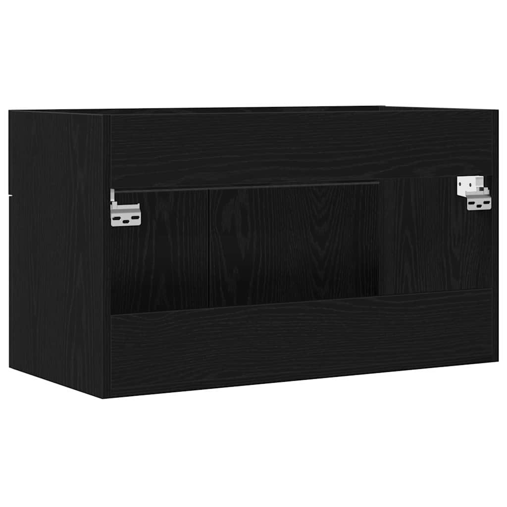 vidaXL Szafka umywalkowa z drzwiami Czarny Dąb 38,5 x 100 x 46 cm