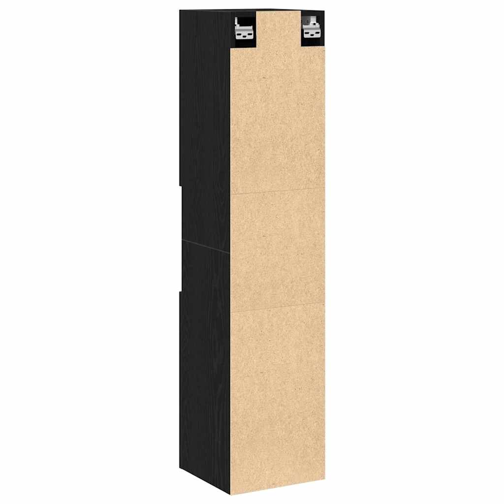 vidaXL Szafka Łazienkowa z półką Czarny Dąb 30 x 30 x 130 cm