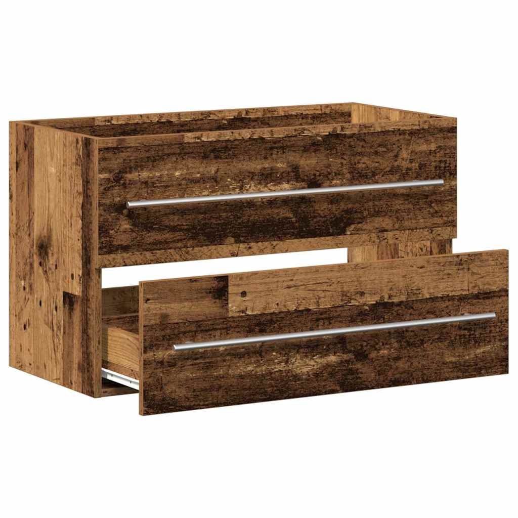 vidaXL Szafka pod umywalkę łazienkową, stare drewno, 80x38,5x48 cm