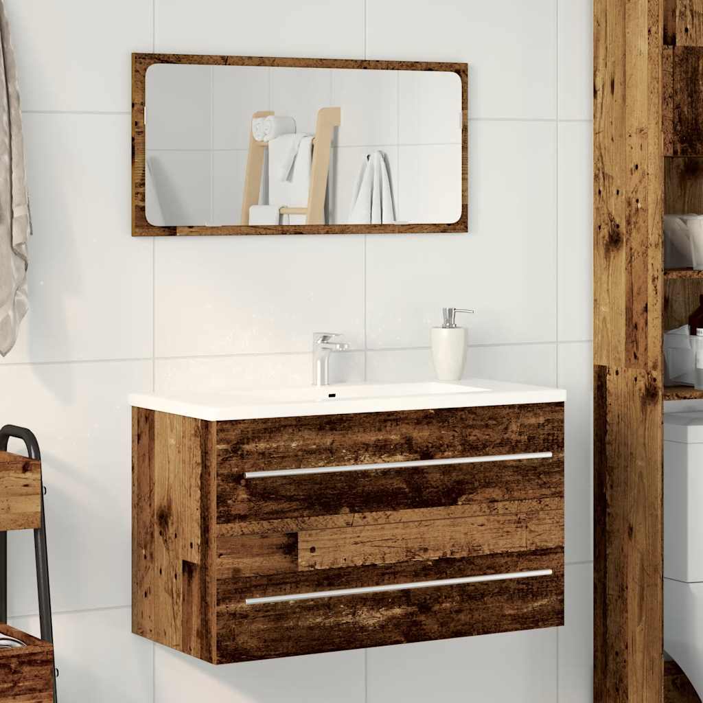 vidaXL Szafka pod umywalkę łazienkową, stare drewno, 80x38,5x48 cm