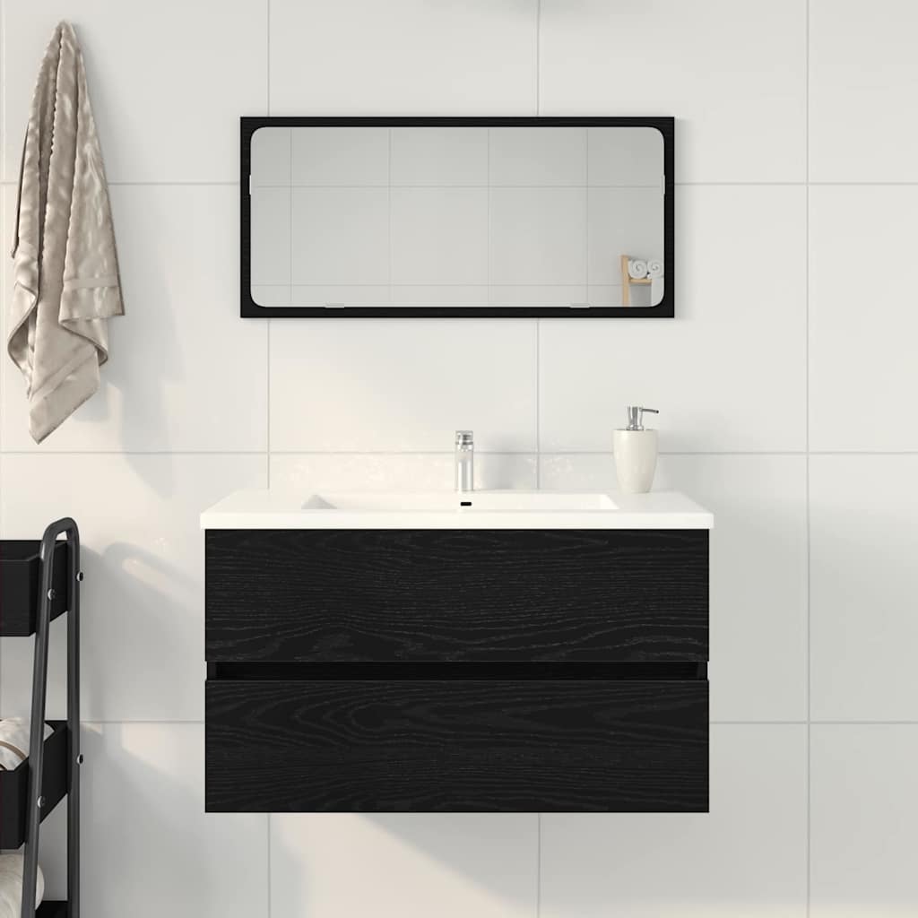 vidaXL Szafka pod umywalkę, czarny dąb, 80x38,5x45 cm