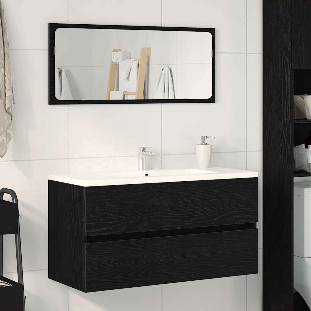 vidaXL Szafka pod umywalkę, czarny dąb, 90x38,5x45 cm
