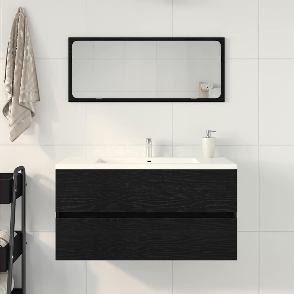 vidaXL Szafka pod umywalkę, czarny dąb, 90x38,5x45 cm