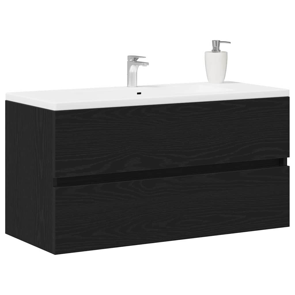 vidaXL Szafka pod umywalkę, czarny dąb, 90x38,5x45 cm