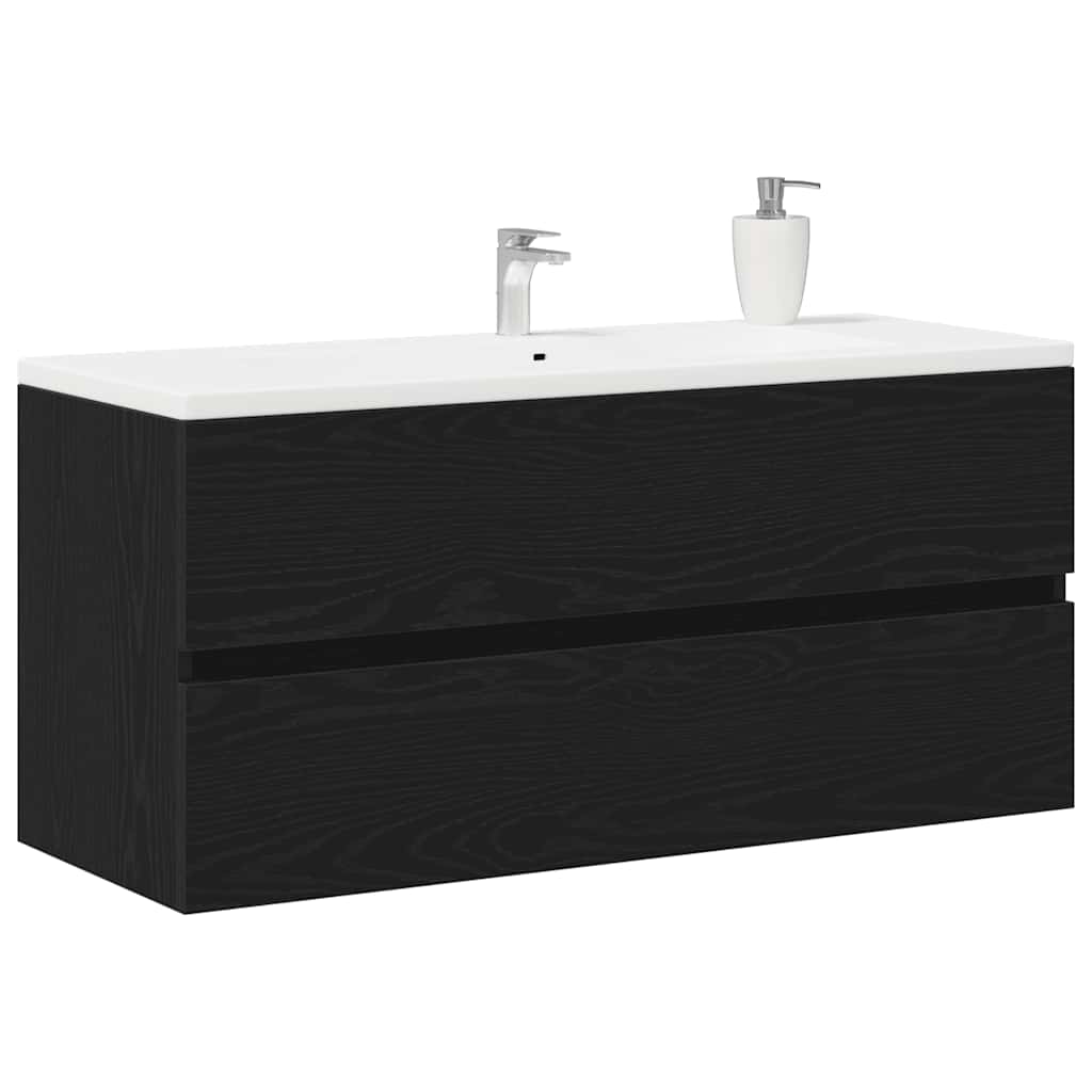 vidaXL Szafka pod umywalkę, czarny dąb, 100x38,5x45 cm