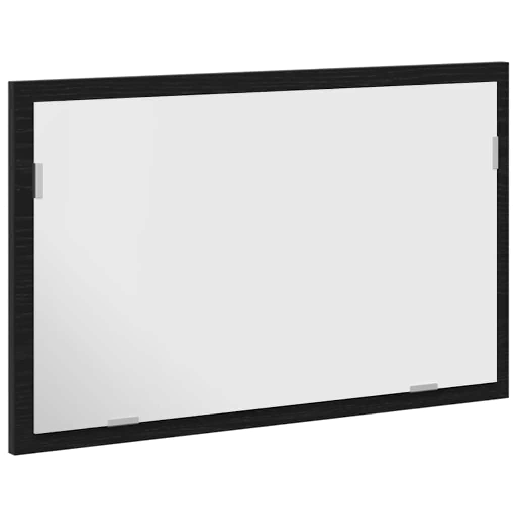 vidaXL Lustro łazienkowe z oświetleniem LED, czarny dąb, 60x8,5x37 cm
