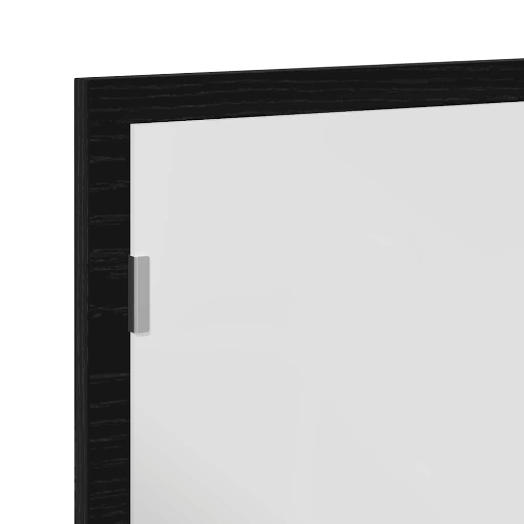 vidaXL Lustro łazienkowe z oświetleniem LED, czarny dąb, 60x8,5x37 cm