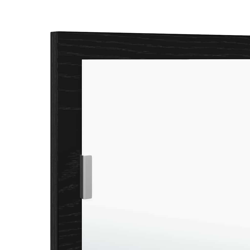 vidaXL Lustro łazienkowe LED Czarny Dąb 100 x 8,5 x 37 cm Szkło