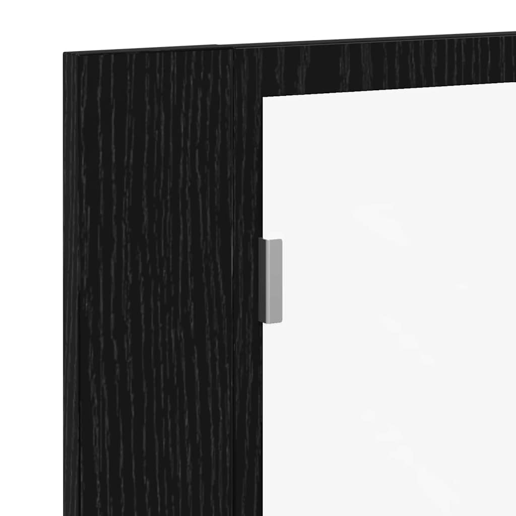vidaXL Szafka z lustrem do łazienki z półką Czarny Dąb 60 x 12 x 45 cm