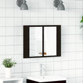vidaXL Szafka z lustrem do łazienki z półką Czarny Dąb 60 x 12 x 45 cm