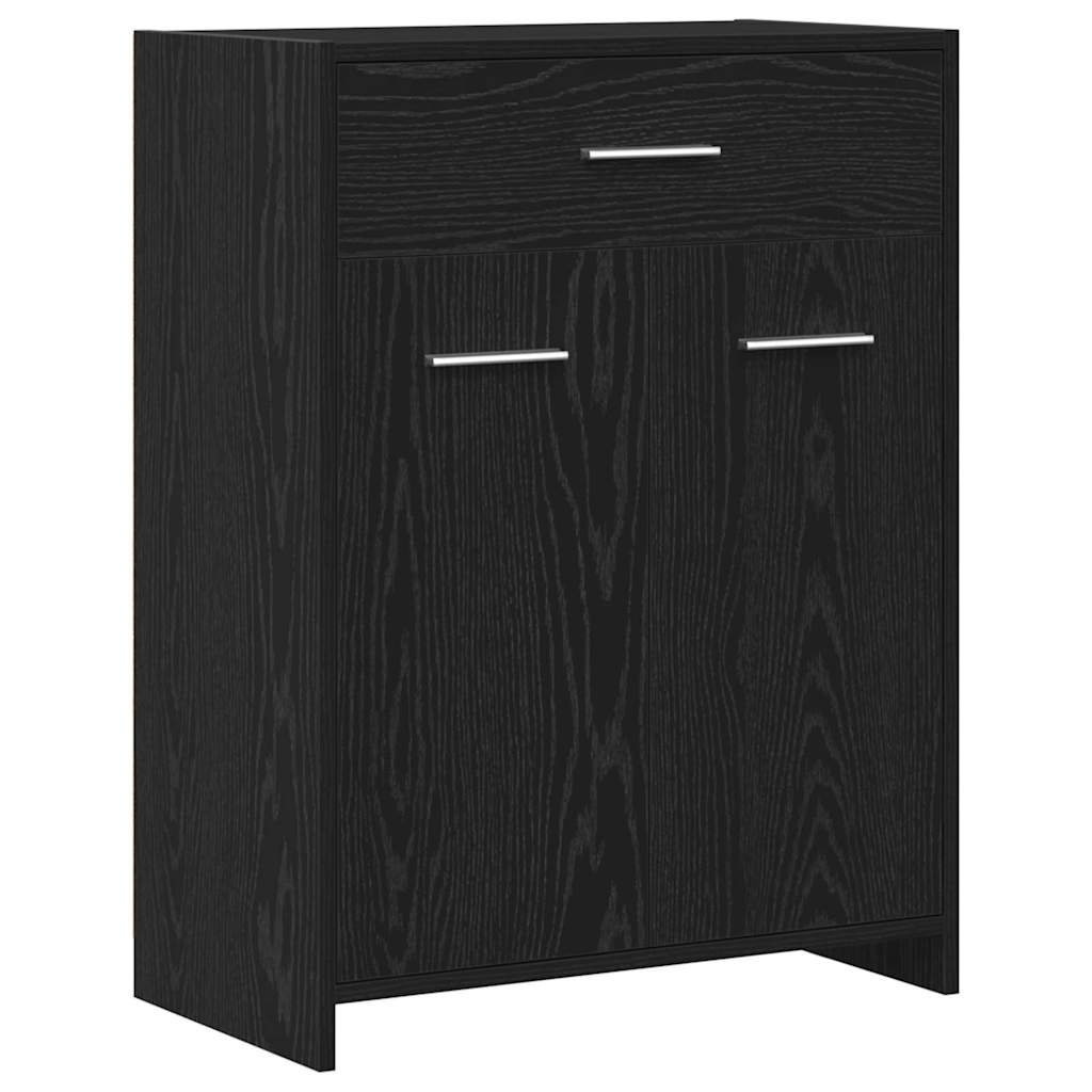 vidaXL Szafka Łazienkowa z szufladą Czarny Dąb 60 x 33 x 80 cm