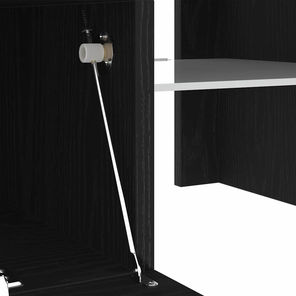 vidaXL Szafka pod telewizor Ze LED Lights Czarny Dąb 120 x 35 x 40 cm