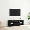 vidaXL Szafka pod telewizor Ze LED Lights Czarny Dąb 120 x 35 x 40 cm