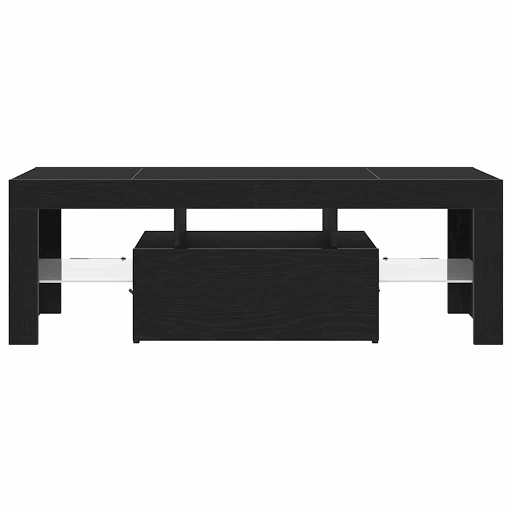 vidaXL Szafka pod telewizor Ze LED Lights Czarny Dąb 120 x 35 x 40 cm