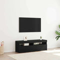 vidaXL Szafka pod telewizor z LED Czarny Dąb 120 x 35 x 40 cm