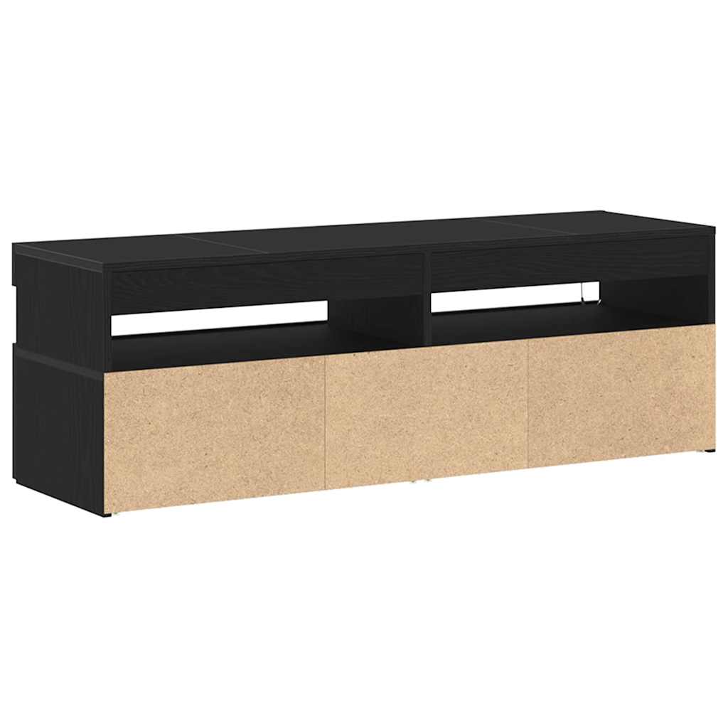 vidaXL Szafka pod telewizor z LED Czarny Dąb 120 x 35 x 40 cm
