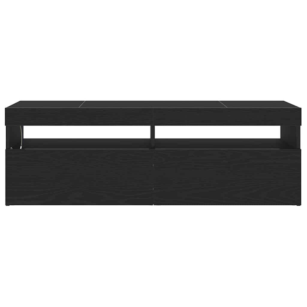 vidaXL Szafka pod telewizor z LED Czarny Dąb 120 x 35 x 40 cm