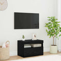 vidaXL Szafka pod telewizor z LED Czarny Dąb 60 x 35 x 40 cm