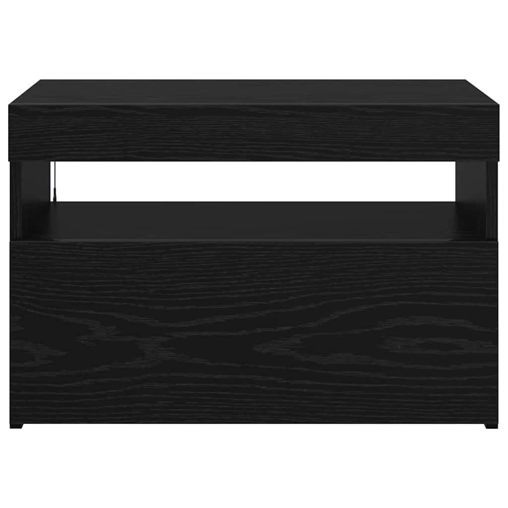 vidaXL Szafka pod telewizor z LED Czarny Dąb 60 x 35 x 40 cm