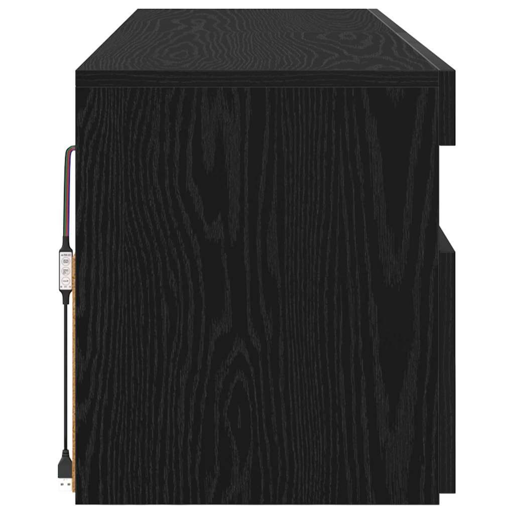 vidaXL Szafka pod telewizor z LED 2 pcs Czarny Dąb 60 x 35 x 40 cm