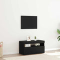 vidaXL Szafka pod telewizor z LED Czarny Dąb 75 x 35 x 40 cm