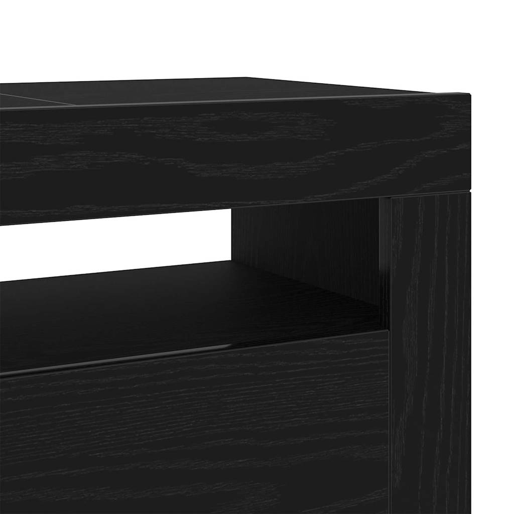 vidaXL Szafka pod telewizor z LED Czarny Dąb 120 x 35 x 40 cm