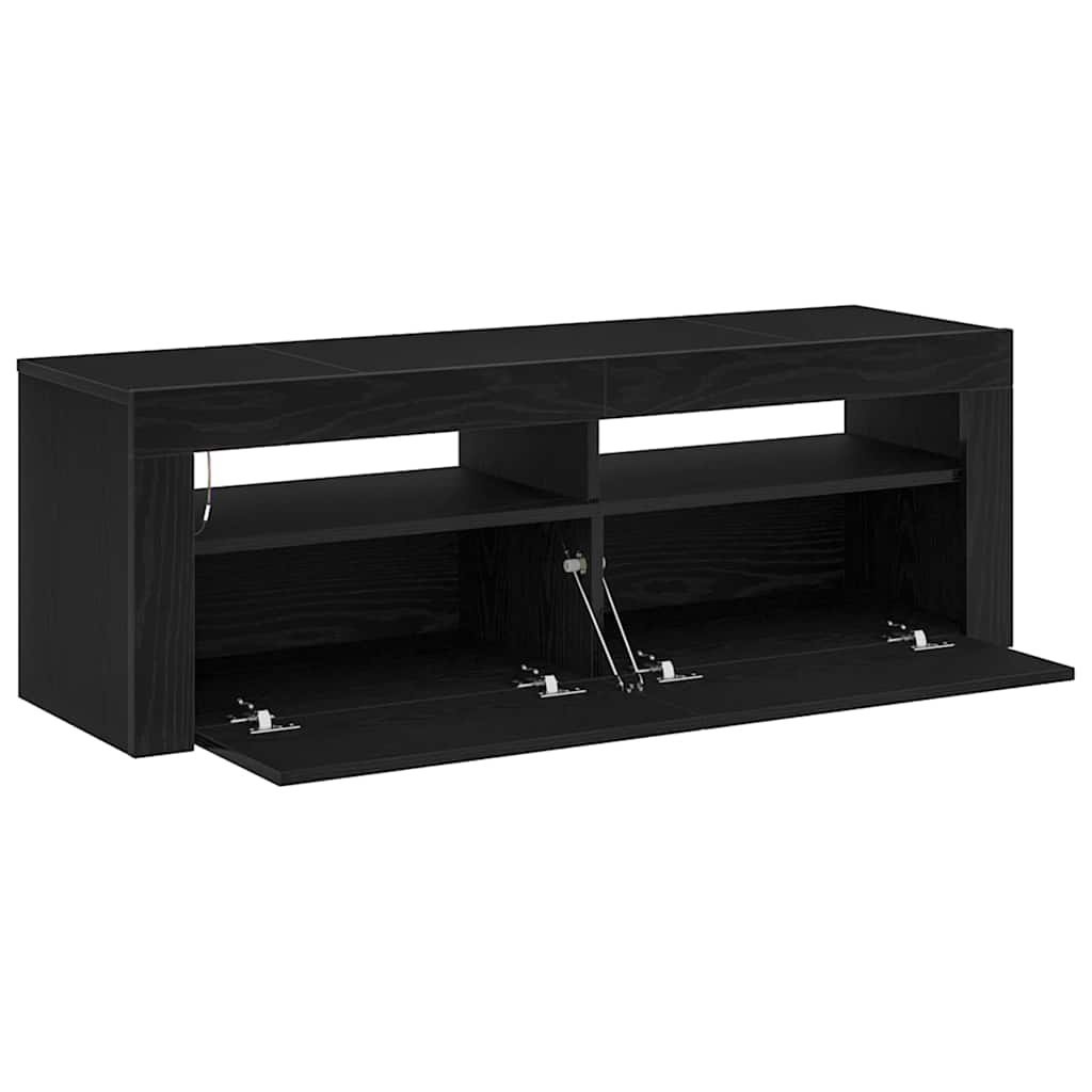 vidaXL Szafka pod telewizor z LED Czarny Dąb 120 x 35 x 40 cm