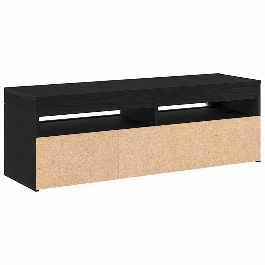 vidaXL Szafka pod telewizor z LED Czarny Dąb 120 x 35 x 40 cm