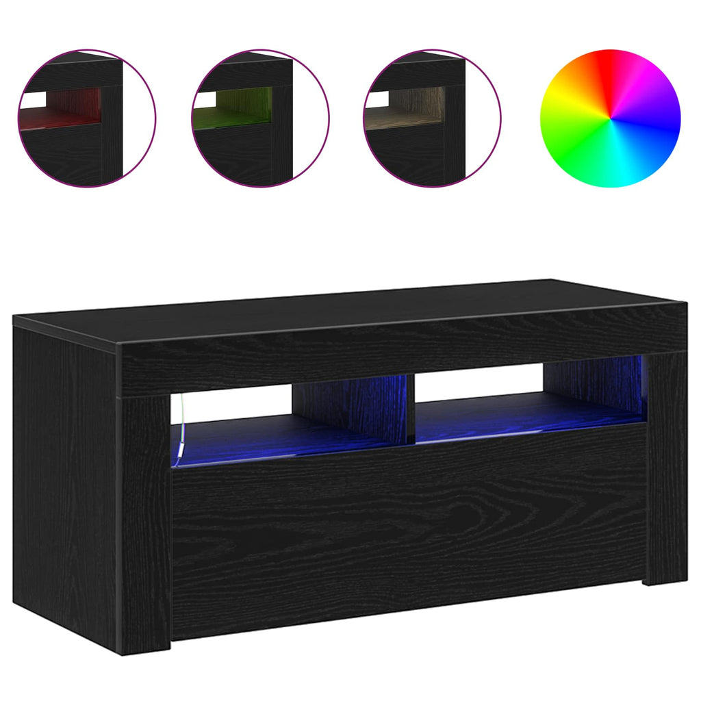 vidaXL Szafka pod telewizor 90 x 35 x 40 cm Czarny Dąb