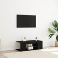 vidaXL Szafka pod telewizor Ze LED Lights Czarny Dąb 90 x 39 x 30 cm