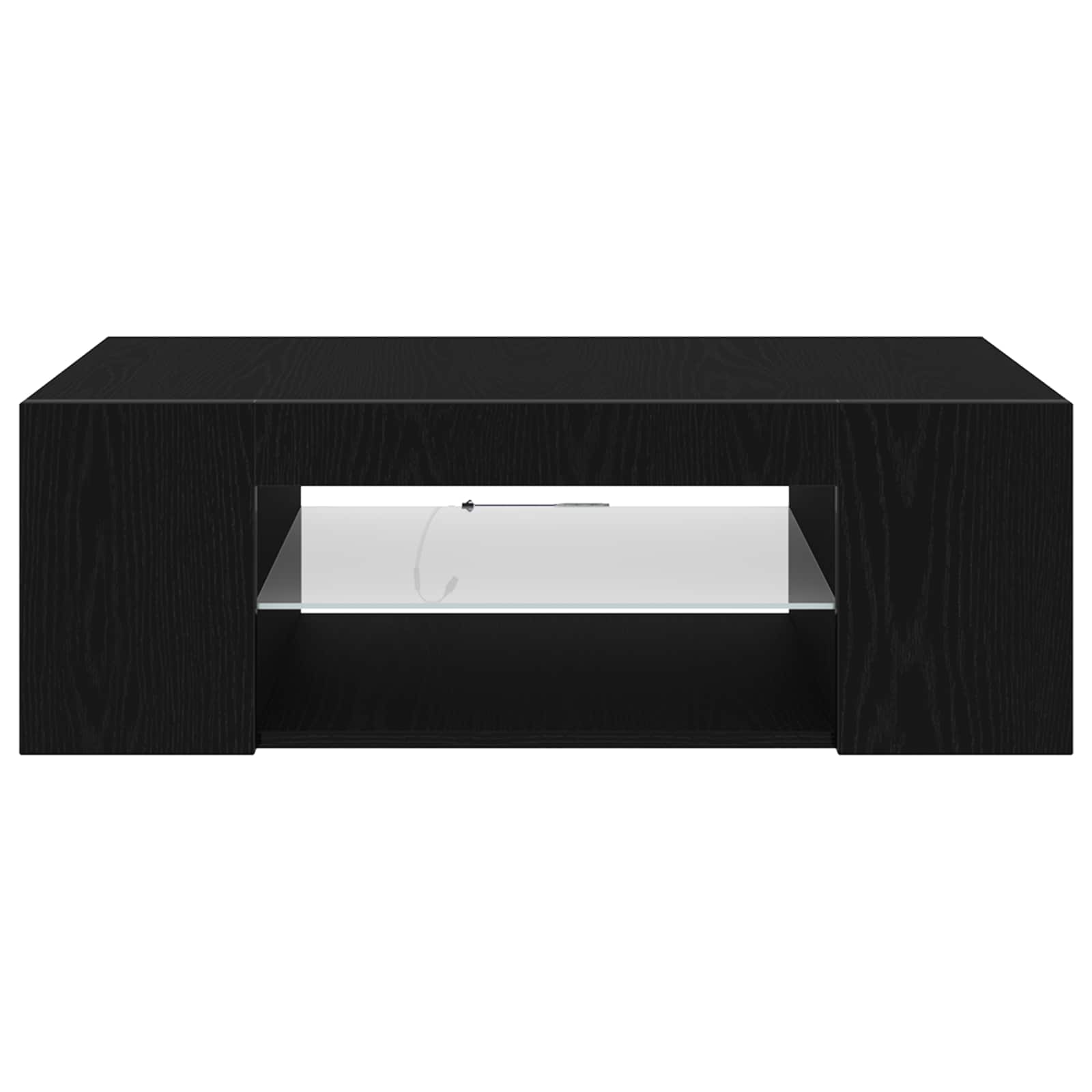 vidaXL Szafka pod telewizor Ze LED Lights Czarny Dąb 90 x 39 x 30 cm