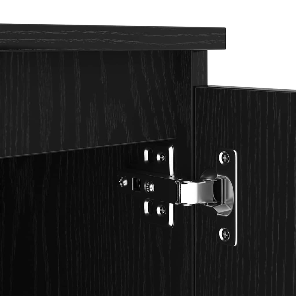 vidaXL Szafka pod telewizor Czarny Dąb 140 x 38,5 x 36 cm