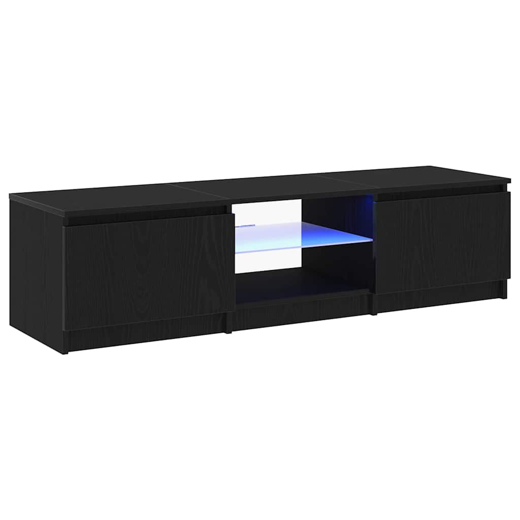 vidaXL Szafka pod telewizor Czarny Dąb 140 x 38,5 x 36 cm