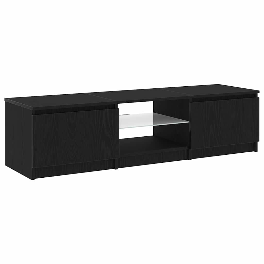 vidaXL Szafka pod telewizor Czarny Dąb 140 x 38,5 x 36 cm