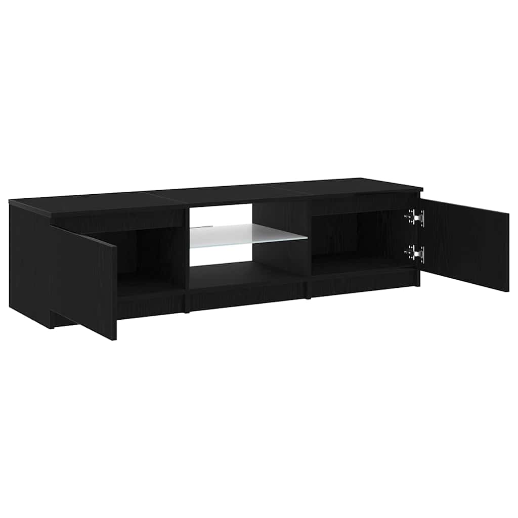 vidaXL Szafka pod telewizor Czarny Dąb 140 x 38,5 x 36 cm