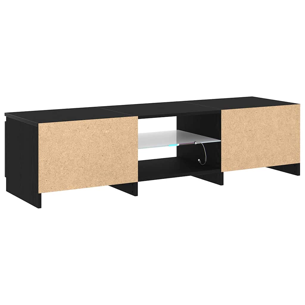 vidaXL Szafka pod telewizor Czarny Dąb 140 x 38,5 x 36 cm
