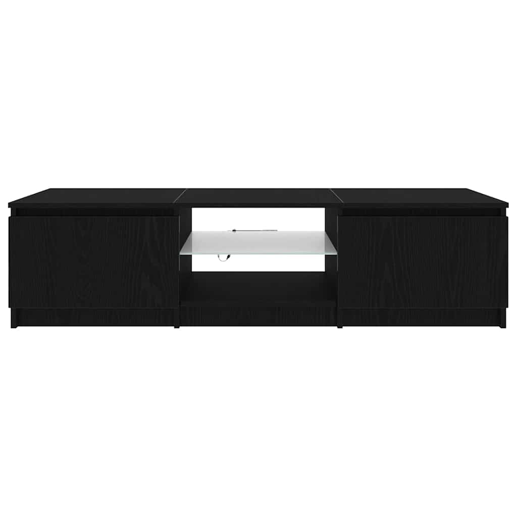 vidaXL Szafka pod telewizor Czarny Dąb 140 x 38,5 x 36 cm