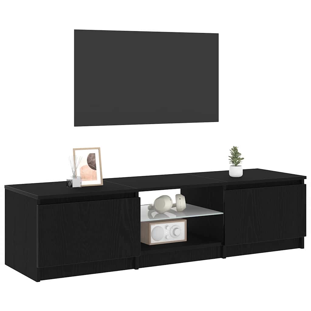 vidaXL Szafka pod telewizor Czarny Dąb 140 x 38,5 x 36 cm