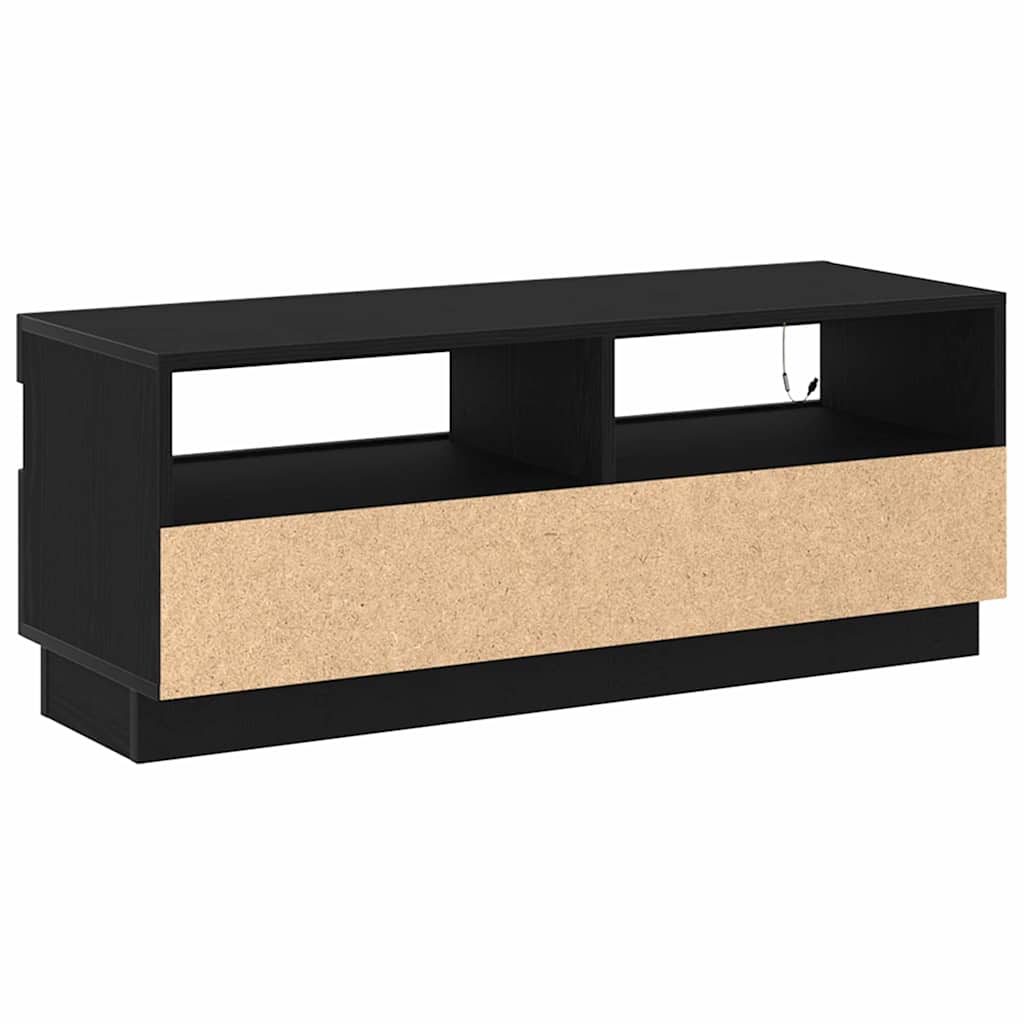 vidaXL Szafka pod telewizor Ze LED Lights Czarny Dąb 100 x 35 x 40 cm