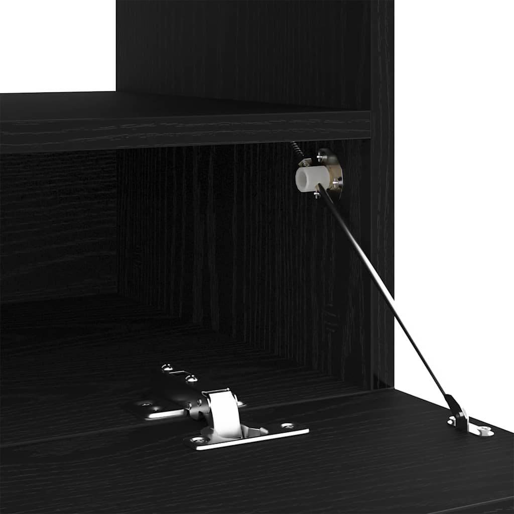 vidaXL Szafka pod telewizor Ze LED Lights Czarny Dąb 80 x 35 x 40 cm