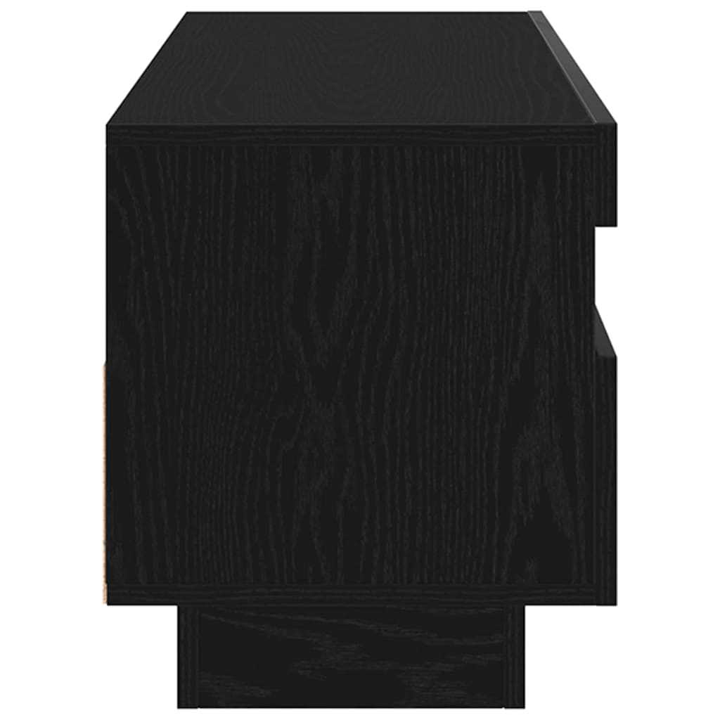 vidaXL Szafka pod telewizor Ze LED Lights Czarny Dąb 80 x 35 x 40 cm