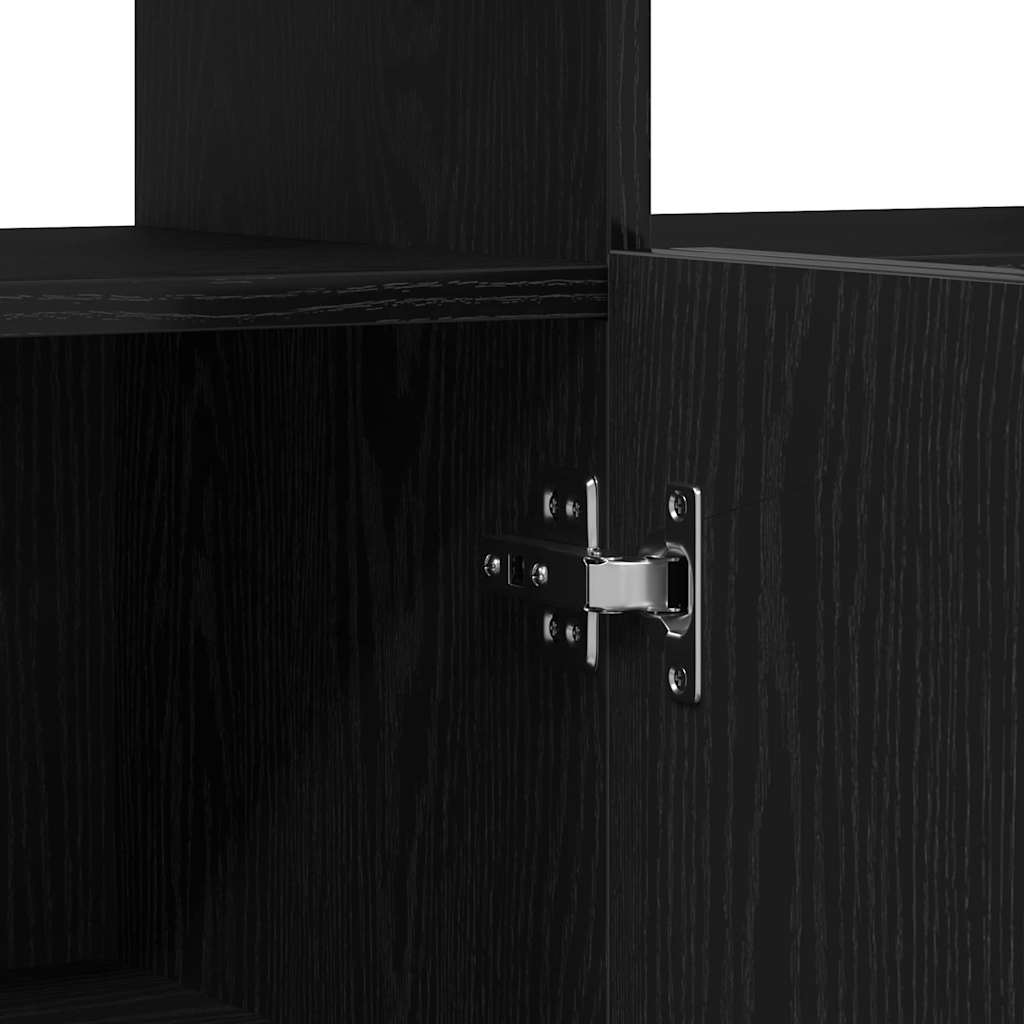 vidaXL Bufet Czarny Dąb 80 x 35 x 75 cm Materiał drewnopochodny