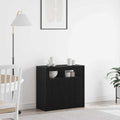 vidaXL Bufet Czarny Dąb 80 x 35 x 75 cm Materiał drewnopochodny