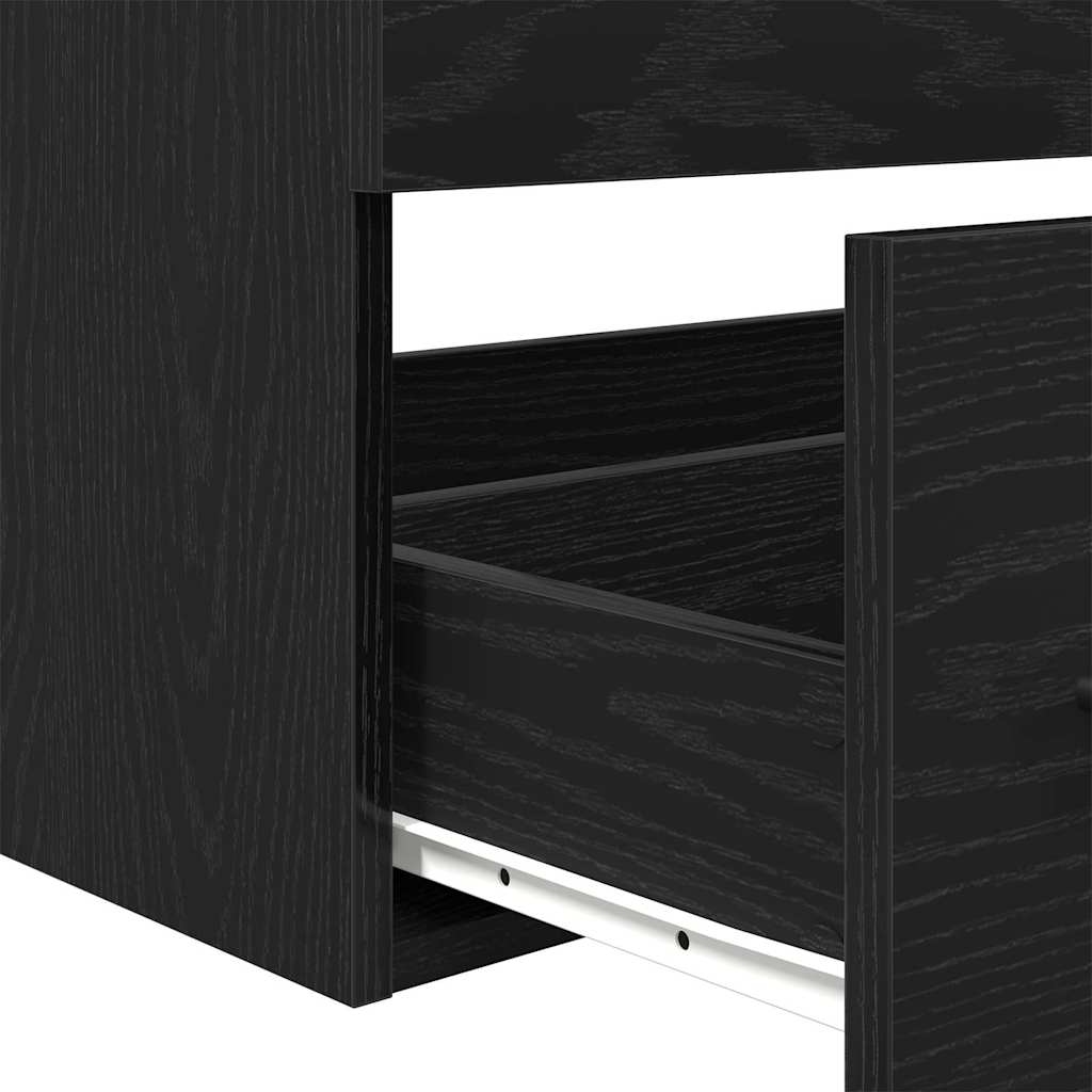 vidaXL Szafka Zlewozmywakowa z szufladą Czarny Dąb 90 x 45 x 1.5 cm