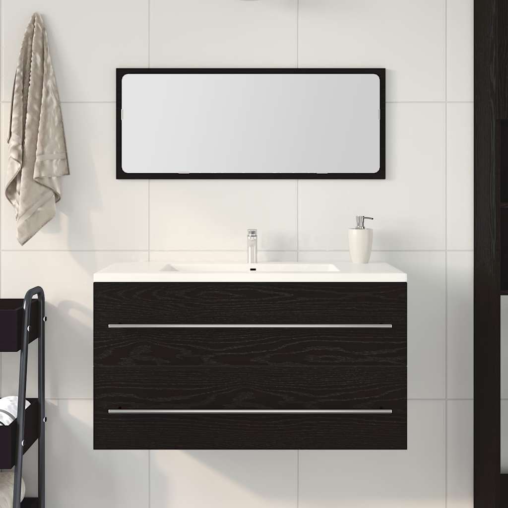 vidaXL Szafka Zlewozmywakowa z szufladą Czarny Dąb 90 x 45 x 1.5 cm