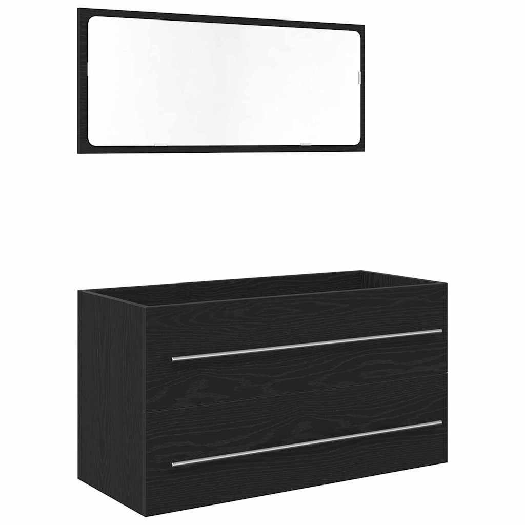 vidaXL Szafka Zlewozmywakowa z szufladą Czarny Dąb 90 x 45 x 1.5 cm