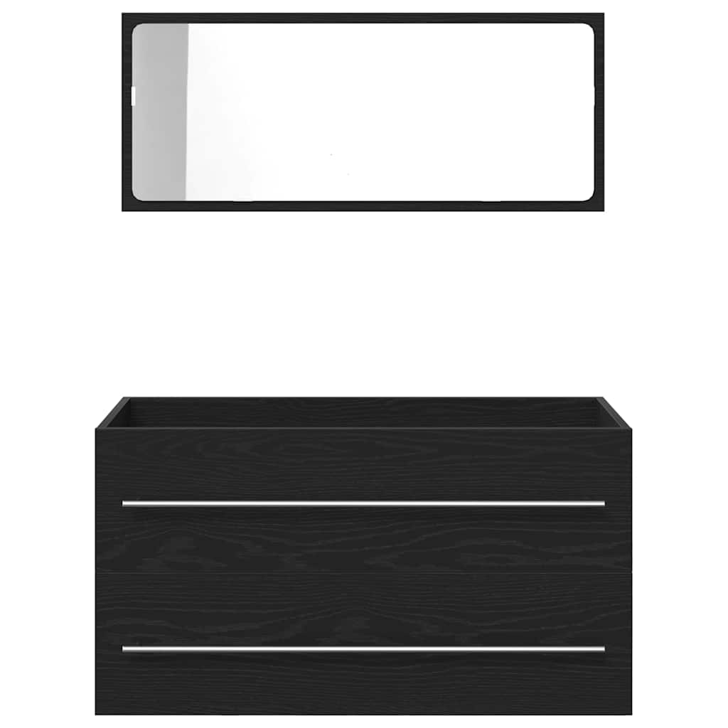 vidaXL Szafka Zlewozmywakowa z szufladą Czarny Dąb 90 x 45 x 1.5 cm