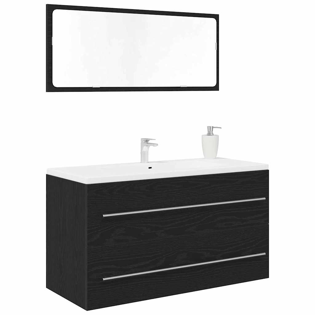 vidaXL Szafka Zlewozmywakowa z szufladą Czarny Dąb 90 x 45 x 1.5 cm