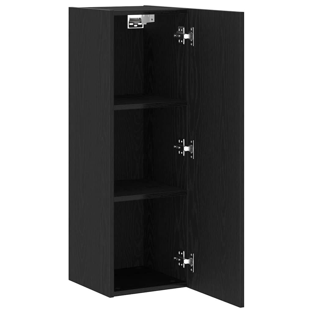 vidaXL Szafka na Telewizor na Ścianę Czarny Dąb 30,5 x 30 x 90 cm